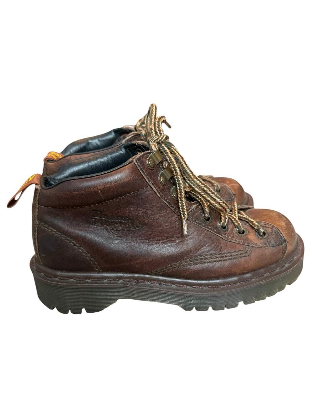 Vintage Dr. Martens Made in England Brown Leather Ankle Boots Women 6 Men 5